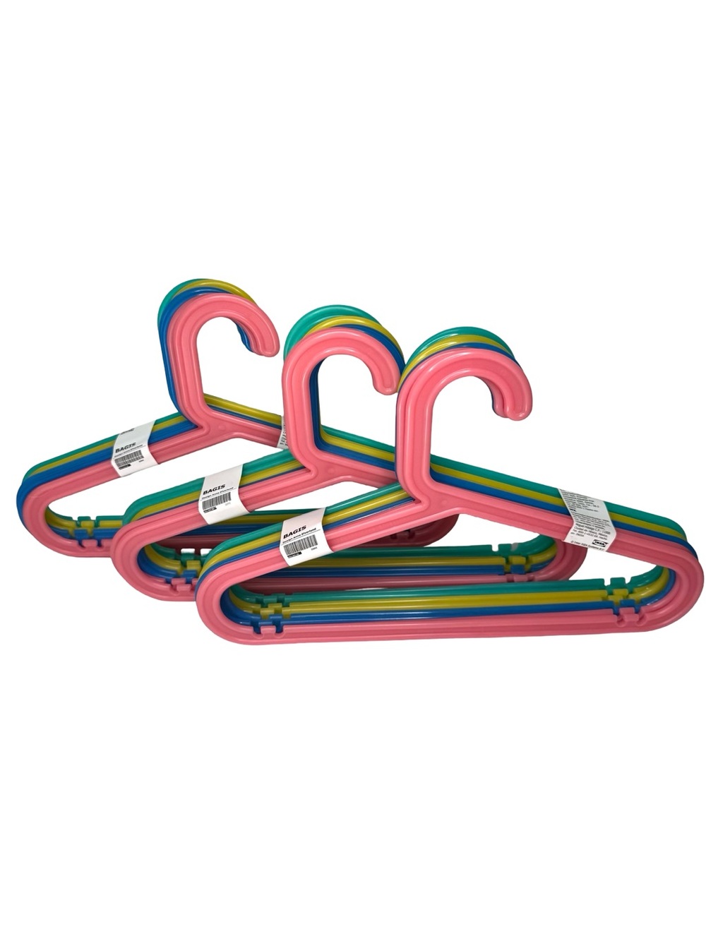 NWT IKEA Bagis Lot of 24 Kids Sturdy Plastic Hangers Discontinued Colors